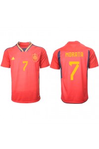Spanje Alvaro Morata #7 Voetbaltruitje Thuis tenue WK 2022 Korte Mouw